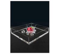 Plateau de Prise de Vue en Acrylique Transparent, Hauteur 2,3/3,9 Pouces, vitrine, réservoir d'eau Peu Profond, boîte de Rangement Portable for Aliments et cosmétiques(60x50x10cm/23.6x19.6x3.93in)