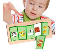 Plateau de Puzzle d'Appariement - Jouet Éducatif et Amusant en Bois Interactif,Jeu de Puzzle d'apprentissage par Correspondance - pour Garçons et Filles, Maison, École, Fête,