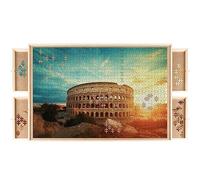 Plateau de Puzzle en Bois avec 4 tiroirs - 89×69×3,5 cm, Surface MDF Lisse, rebords Anti-Chute, tri Facile, Jusqu’à 1500 pièces - pour Amateurs de Puzzles & Famille - MALATEC