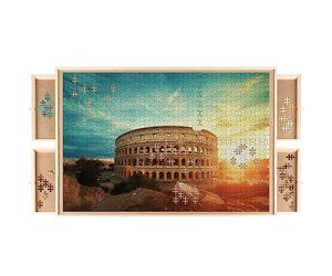 Plateau de Puzzle en Bois avec 4 tiroirs - 89×69×3,5 cm, Surface MDF Lisse, rebords Anti-Chute, tri Facile, Jusqu’à 1500 pièces - pour Amateurs de Puzzles & Famille - MALATEC