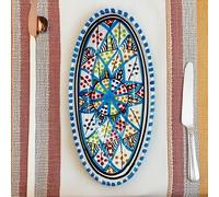 Plateau de rallonge décorative en céramique tunisienne - chef-d'œuvre artisanal pour la table 2803251201 Maroc Tunisie Ethnique du Monde