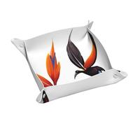 Plateau de rangement coloré en cuir motif oiseau de paradis pour porte-clés, pièces de monnaie, montres, boucles d'oreilles et autres accessoires, un must have pour la maison