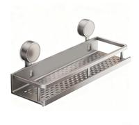 Plateau de rangement complet pour douche avec barre porte-serviette et 5 crochets remplaçables, aucun outil nécessaire (40 cm)