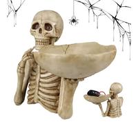 Plateau de Rangement Crâne | Bol à Bonbons pour Halloween | Conteneur de Rangement Décoratif en Résine pour l'Affichage de Fruits et de Bonbons sur Table à la Maison