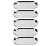 Plateau de Rangement de Bijoux - 5 pièces en Acier Inoxydable en Forme Ovale Porte-Serviettes cosmétiques Plateau à Bijoux Surface Lisse Organisateur de Plaque de Plat(Argent)