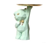 Plateau de rangement de bureau en résine avec motif d'ours géométrique, idéal pour contenir de petites fournitures de bureau et améliorer l'espace de travail (vert clair)