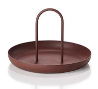 Plateau de rangement de bureau nordique rond avec poignée - Table de cuisine - Organisateur de plat de repas - Décoration d'intérieur - Plateaux à bijoux empilables