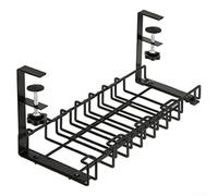 Plateau de rangement de câbles en métal conçu pour maintenir les multiprises et les câbles de charge en toute sécurité sous les surfaces de travail pour une installation propre