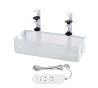 Plateau de rangement de câbles sous le bureau | Pas de perçage nécessaire pour économiser de l'espace, plateau d'organisation de câblage sous le bureau, pour moto, scooter, ski pour homme et femme