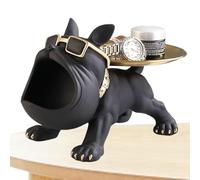Plateau de rangement de clés | Statuette de bol à clés en forme de bouledogue français en résine de dessin animé - Conteneurs de pièces de portefeuille de téléphone pour la maison, le bureau