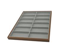 Plateau de rangement de lunettes - Support de présentation de bijoux en bois rigide - Économie d'espace - Convient pour les femmes et les hommes - Gris intérieur