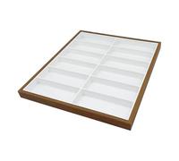 Plateau de rangement de lunettes - Support de présentation de bijoux en bois rigide - Économie d'espace - Convient pour les femmes et les hommes - Blanc intérieur