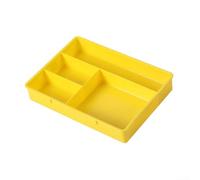 Plateau de rangement de tiroir de bureau à quatre sections compatible avec les tiroirs standard pour une catégorisation constante des petits articles (jaune)