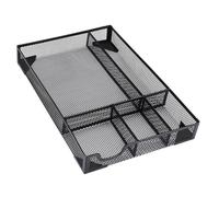 Plateau de rangement de tiroir en métallique, organiseur de bureau à 5 sections avec patins antidérapants pour le bureau, la maison et les fournitures scolaires, 12,4 x 8,46 x