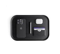 Plateau de Rangement EDC en Bois de qualité supérieure pour Accessoires de Bureau et de Console (Bois Noir)