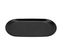 Plateau de Rangement en Acier Inoxydable, Plateau décoratif Ovale Porte Bijoux Parfum bibelots-Plateau pour Bracelet Boucles d'oreilles Collier Serviette clé Salle Bain Bougie café Fruits (Noir)