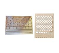 Plateau de rangement en bois pour perles avec guides de mesure et 108 perles de capacité, guide des tailles pour bijoutiers