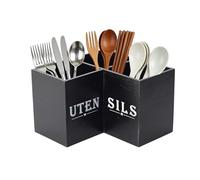 Plateau de rangement en bois pour ustensiles de table | Organiseur d'ustensiles de cuisine pour argenterie, couverts, cuillères, fourchettes, spatules, baguettes, serviettes