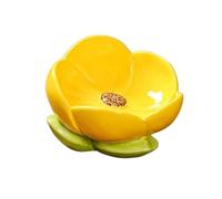 Plateau de rangement en céramique, fleurs tulipe, ornements hall d'entrée, clés, bijoux, coiffeuse, meubles, décorations Pour colliers et bracelets(Yellow)