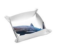 Plateau de rangement en cuir requin pour porte-clés, pièces de monnaie, montres, boucles d'oreilles et autres accessoires, indispensable pour la maison