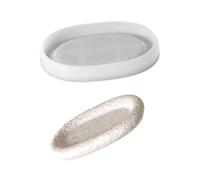 Plateau de rangement flexible en silicone de forme ovale pour assiette et tasse en résine époxy pour la décoration de la maison et la fabrication de textures détaillées