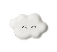 Plateau de rangement for bijoux en céramique, support bougie irrégulier forme nuage souriant, plateau décoratif for aromathérapie Pour colliers et bracelets(White)