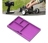 Plateau de rangement magnétique en alliage d'aluminium pour organiser les petits outils et fixations, compatible avec les kits de réparation de voiture, avion, hélicoptère (violet)
