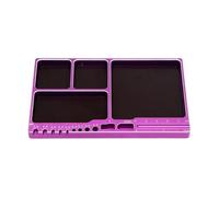 Plateau de rangement magnétique en aluminium pour modèles télécommandés, drones et projets de bricolage - Peut contenir vis, écrous, rondelles, perceuses - Organiseur d'outils portable compact (rouge)