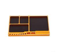 Plateau de rangement magnétique pour vis, écrous et petits outils, fabriqué en alliage d'aluminium pour plus de résistance et de durabilité, design portable pour un transport facile (noir)