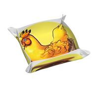 Plateau de rangement moyen en cuir doré en forme de nid d'oiseau - Plateau de rangement double face en PVC pour clés, bijoux, bureau et coiffeuse avec fermeture à pression