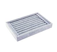 Plateau de rangement pour bagues et boucles d'oreilles avec couvercle transparent, 8 emplacements, grand tiroir en polyuréthane, boîte de rangement pour bijoux, vitrine avec