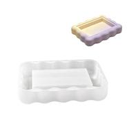 Plateau de rangement pour bijoux, plateau rectangulaire | Moule en silicone avec encoche lisse et bordure incurvée pour projets de résine ou de plâtre