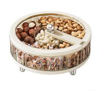 Plateau de rangement pour bonbons de grande capacité avec compartiments cloisonnés pour fruits secs et noix, boîte de rangement de cuisine transparente crème pour la vie (café doré)