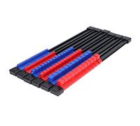 Plateau de rangement pour douilles, 6 pièces, en plastique ABS robuste, 1/4, 3/8, 1/2 pouce, système de rail de rangement pour outils avec roulements à billes à ressort pour