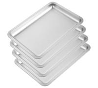 Plateau de Rangement pour Outils de Manucure Rectangulaire 4 Pièces | Plateau à Ongles Portable, pour Maquillage et Bijoux, Usage Bureau ou Vasque, Lot de 4