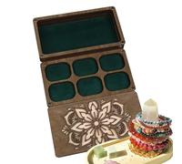 Plateau de rangement pour perles - Organisateur en bois avec couvercle en acrylique - Pour bracelets, bagues, pierres précieuses, boucles d'oreilles, accessoires d'artisanat, tri de petites pièces