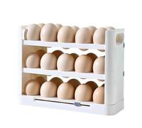 Plateau de rangement pour œufs avec poignées - 3 couches antidérapantes emplacements pour œufs, par exemple récipient pour le stockage du réfrigérateur, peut contenir 30 œufs pour la maison, la