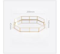 Plateau De Rangement Rétro En Laiton, Plateau De Rangement En Verre De Polygone Doré, Organisateur De Maquillage, Plateau À Dessert, Assiette À Collation, Présentoir De Bijoux, Décor De Cuisine À Domi