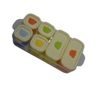 Plateau de rangement réutilisable pour aliments pour bébé avec couvercle anti-poussière à 4 compartiments en silicone pour cuire à la vapeur la purée et les repas