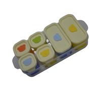 Plateau de rangement réutilisable pour aliments pour bébé avec couvercle anti-poussière à 4 compartiments en silicone pour cuire à la vapeur la purée et les repas