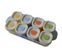 Plateau de rangement réutilisable pour aliments pour bébé avec couvercle anti-poussière à 4 compartiments en silicone pour cuire à la vapeur la purée et les préparations des repas hygiéniques pour