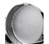 Plateau de rangement rond en acier inoxydable for fruits et aliments, assiette profonde avec poignée, moules à gâteaux, à pain, plat de cuisson(Scale bottom no ear,38cm)