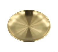 Plateau de rangement rond en métal doré pour bijoux et cosmétiques, décoration élégante de bureau, coiffeuse, plat fourre-tout (17 cm)