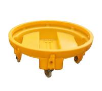 Plateau de rangement rond en métal étanche avec drain, empilable pour fûts d'huile, palette étanche pour entrepôts et usines (826 x 350 mm)