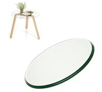 Plateau de rechange rond en verre trempé transparent avec bord poli pour tables basses - Panneau durable et élégant de 380 mm
