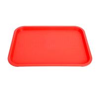 Plateau de Restauration Rapide PP rectangulaire épais antidérapant Multi-usages pour Restaurant Cantine café hôtel Durable Robuste résistant aux Hautes températures (Rouge)