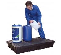 Plateau de rétention 100 litres en PE avec caillebotis amovible PE - CEMO - 8725