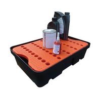 Plateau de rétention 30 litres en PE avec caillebotis amovible PE - CEMO - 8719