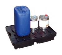 Plateau de rétention 40 litres en PE avec caillebotis amovible PE - CEMO