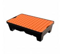 Plateau de rétention 60 litres en PE avec pieds et caillebotis amovible PE - CEMO - 91312